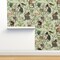 Green Chinoiserie Victorian Animals Rococo Garden Party Leaves Monkeys Historic Toile Botanical Whimsical Large Scale Custom Removable Wallpaper by Spoonflower Peel & Stick Wallpaper 2FT Wide